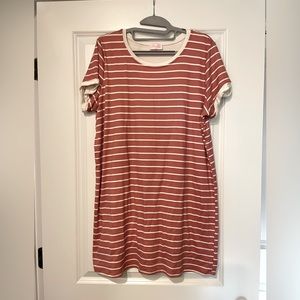 Pink Lily stripe T-shirt dress